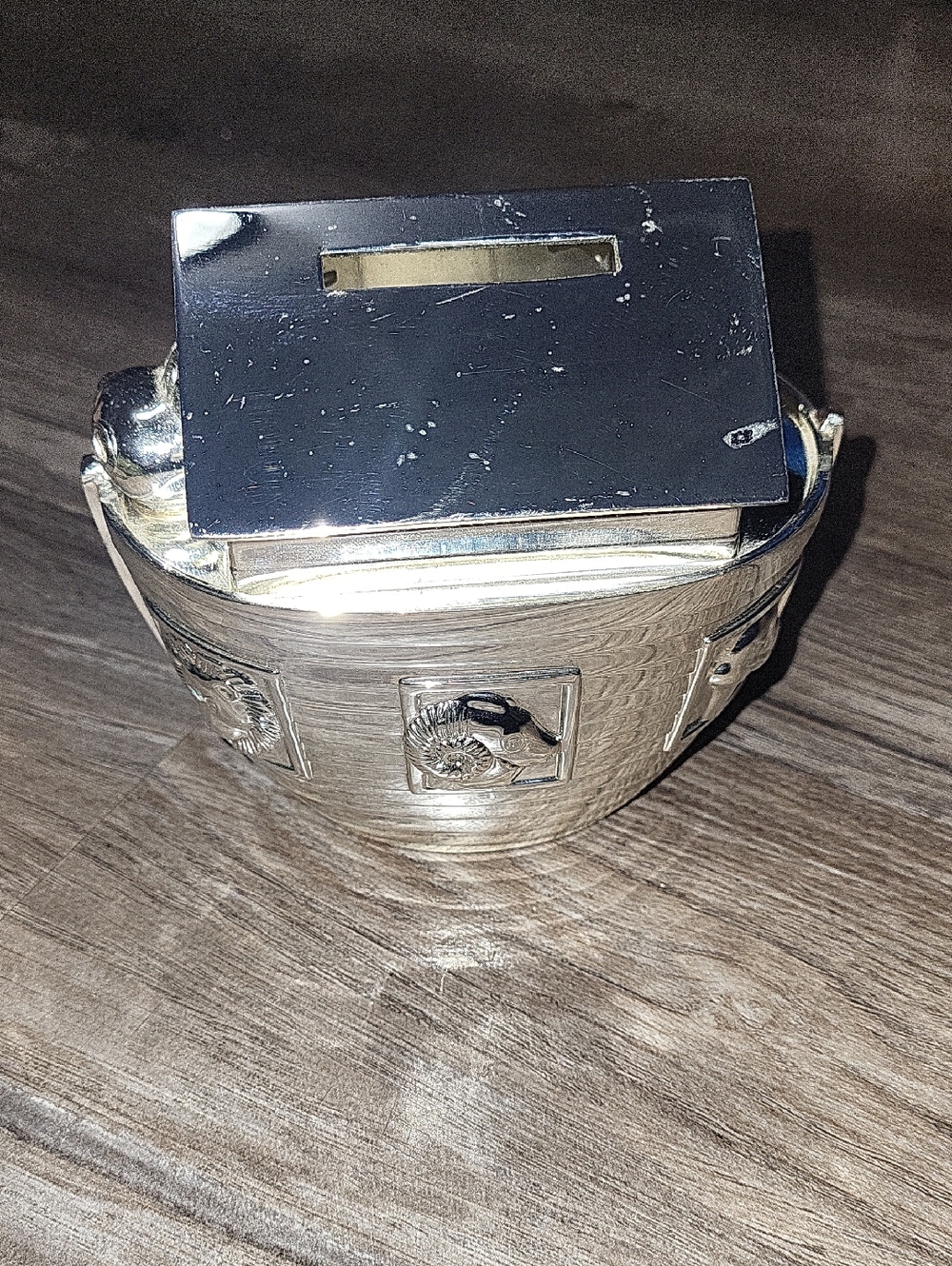 Vintage Silver Toned Decorative Noahs Ark Bank